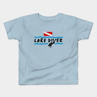 Lake Diver Scuba Diving Dive Flag Freshwater Diver Kids T-Shirt